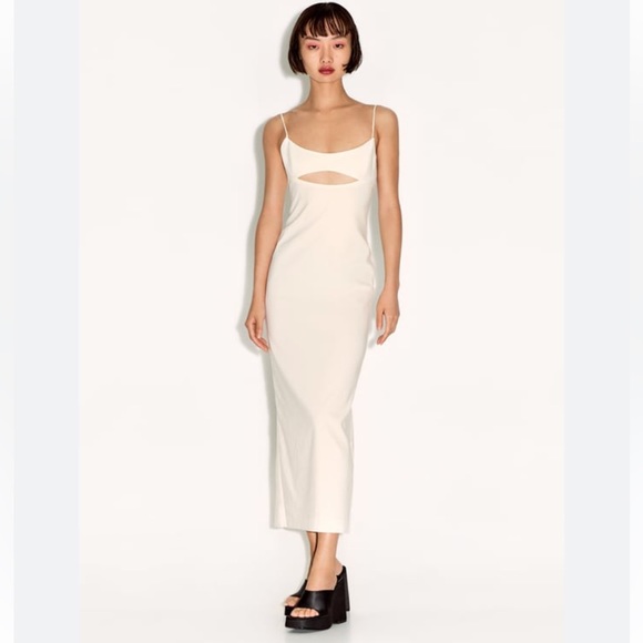 New Zara | Linen Blend Cut Out Dress - Picture 14 of 16